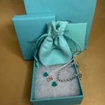 Комплект підвіска та браслет з серцем кольору тіффані